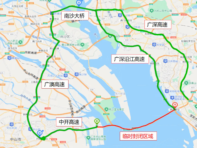 深中通道将实行全线双向临时封闭交通管制 附绕行方案